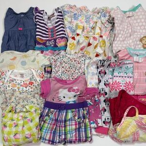 Girls Baby Bundle 12 Months Toddler 20 pc Lot Assorted Onesies Dresses Pajamas